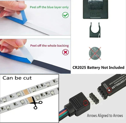 Luces LED RGB para Habitación – Tira USB 5V con App y Control Remoto