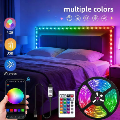 Luces LED RGB para Habitación – Tira USB 5V con App y Control Remoto